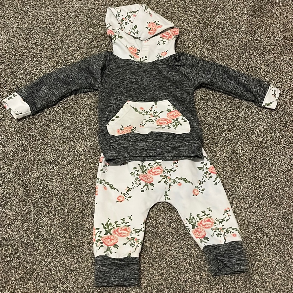 Chuya girls floral hoodie and sweatpants set